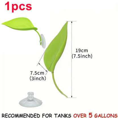 Frog Habitat Leaf Suction Cup Reptile Basking Area Resting Terrace Suction Cups Tank Accessories simulated leaves For Geckos 