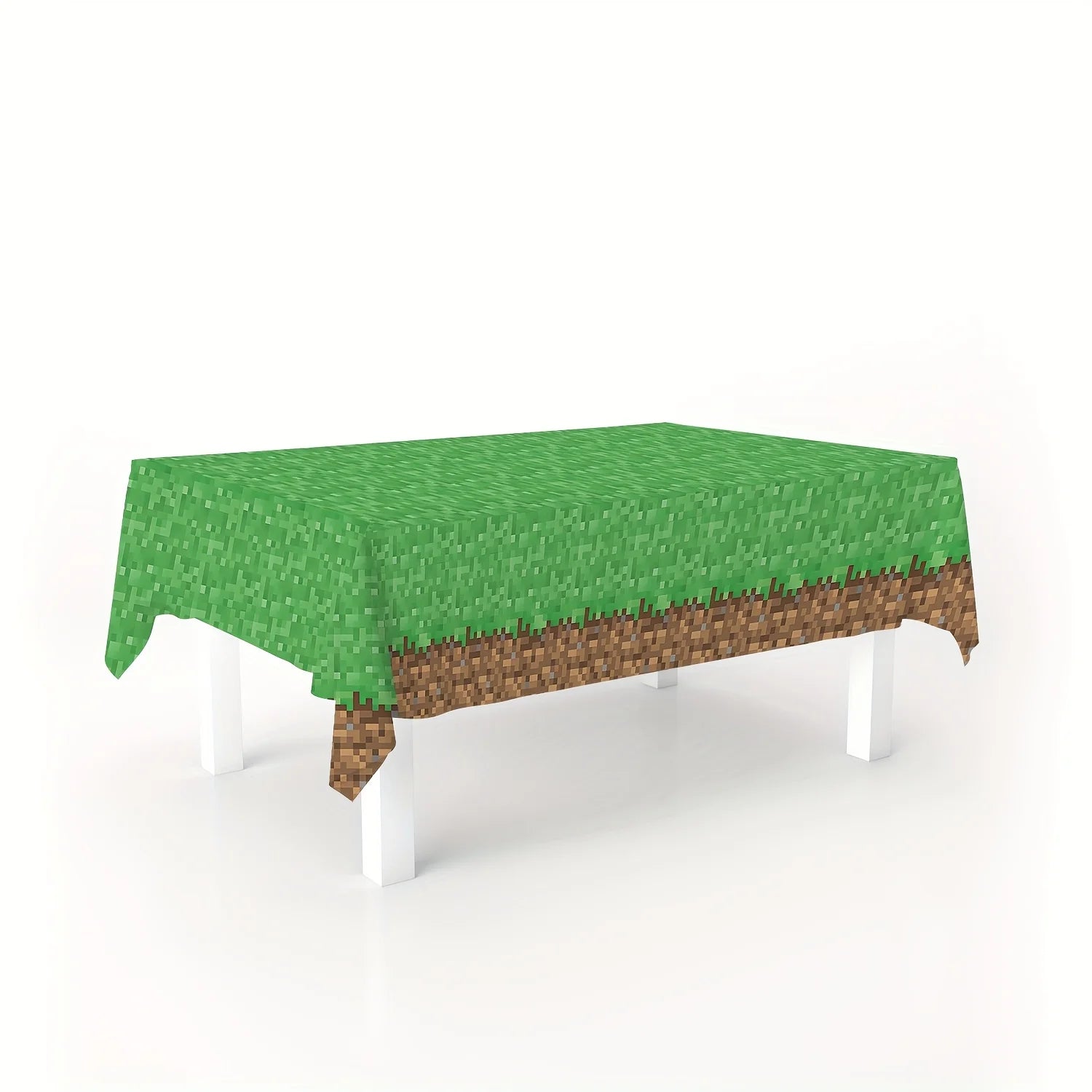 1/3PCS pixel tablecloth, disposable rectangular tablecloth, event party home decoration,table runner green lawn pixel tablecl