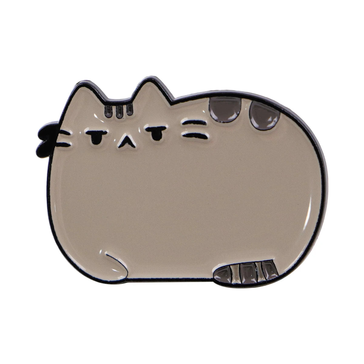 Cute Grey Fat Cat Enamel Pin Metal Cartoon Brooch Backpack Hat Bag Collar Lapel Badges Men Women Fashion Jewelry Collection G