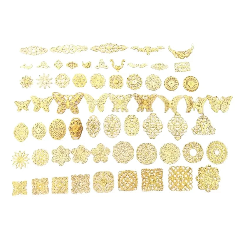 BoYuTe Filigree Mix Styles Metal Brass Stamping Butterfly Flower Filigree Findings DIY Hand Made Jewelry Accessories