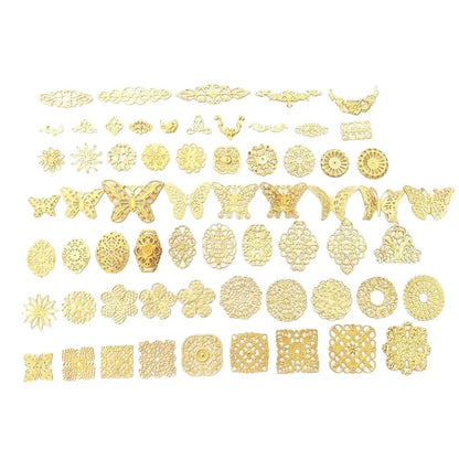 BoYuTe Filigree Mix Styles Metal Brass Stamping Butterfly Flower Filigree Findings DIY Hand Made Jewelry Accessories