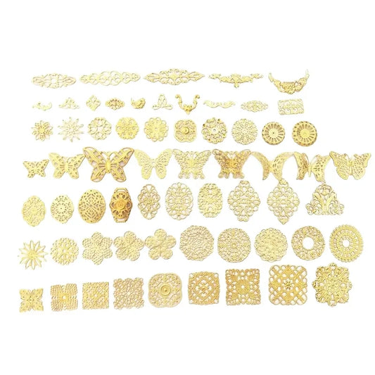 BoYuTe Filigree Mix Styles Metal Brass Stamping Butterfly Flower Filigree Findings DIY Hand Made Jewelry Accessories