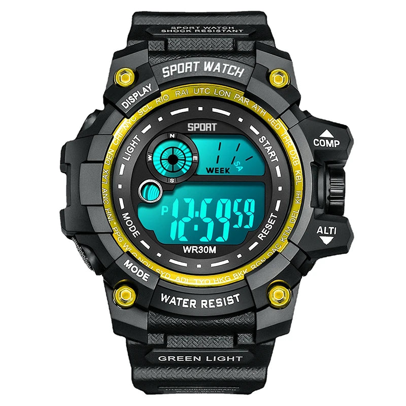 New Men LED Digital Watches Luminous Fashion Sport Waterproof Watches For Man Date Army Military Clock Relogio Masculino - Go