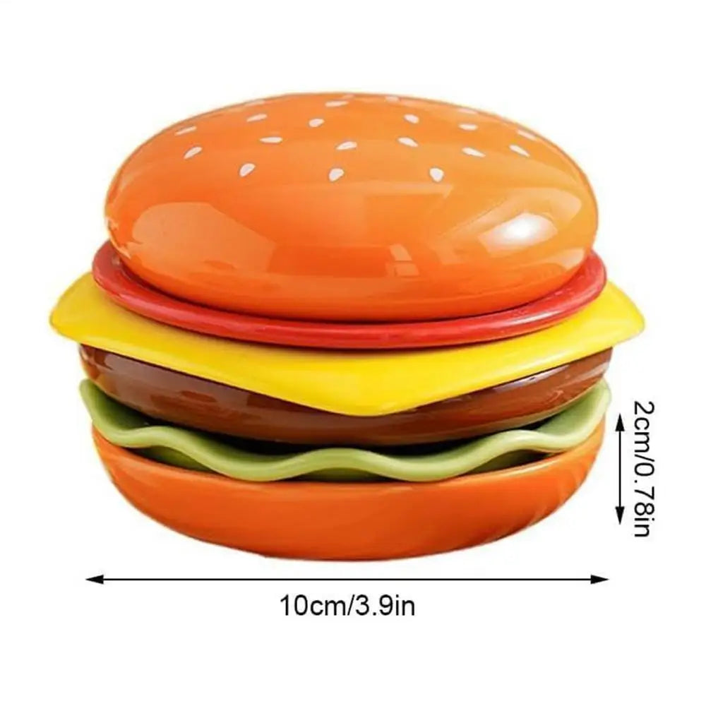 Stackable Hamburger Plate Set Burger 6 Layers Dinner Plate High Value Bone Spit Plate Funny Sauce Containers Table Decor