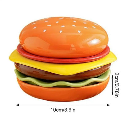 Stackable Hamburger Plate Set Burger 6 Layers Dinner Plate High Value Bone Spit Plate Funny Sauce Containers Table Decor