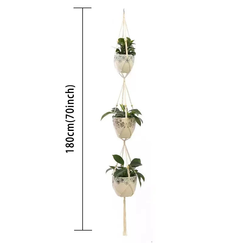 Hanging Plant Handmade Macrame Plant Hanger Flower Pot Planter Hanger Wall Decor Courtyard Garden Hanging Planter Hanging Bas