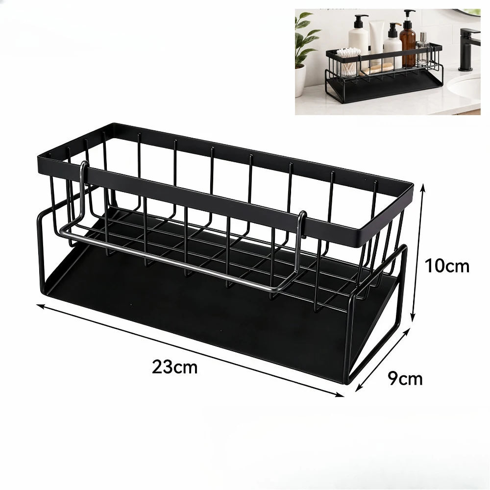 Kitchen Sink Drain Rack Sponge Storage Flexible Faucet Holder Soap Drainer Towel Rack Shelf Organizer Kitchen Accessories - U