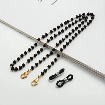 Fashion Reading Glasses Chain Pearl Flower Glasses Hanging Rope Anti-Lost Eyewear Mask Lanyard Women Sunglasses Glasses Chain
