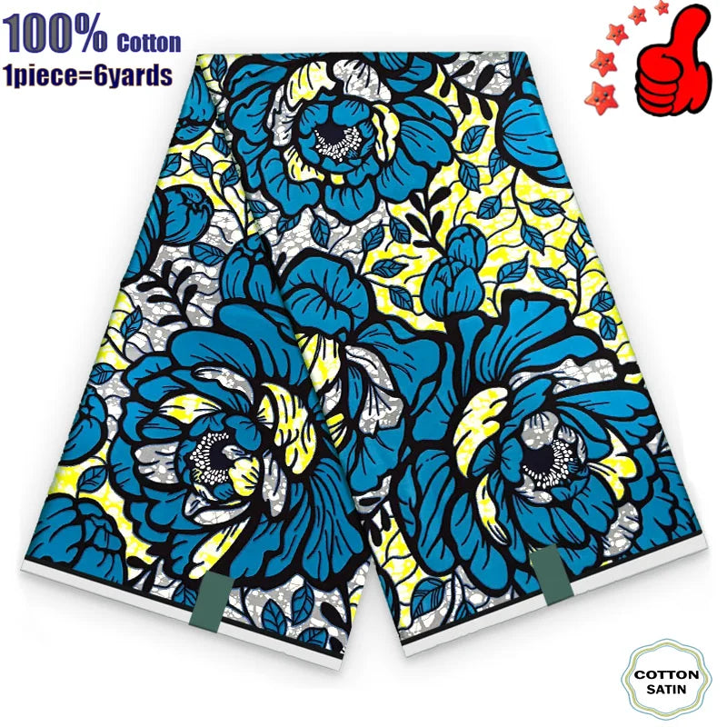 100% Cotton Soft Original Guaranteed Veritable African Real Wax Fabric Ghana Nigeria Style Ankara Wax Batik Fabric - 32