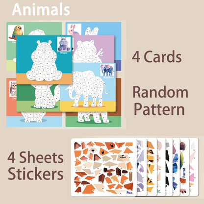 4 Patterns Enlightenment Puzzle Cognitive Early Education Scene Sticker Book Focus Cultivation Quiet Sticker Book Creative Ad