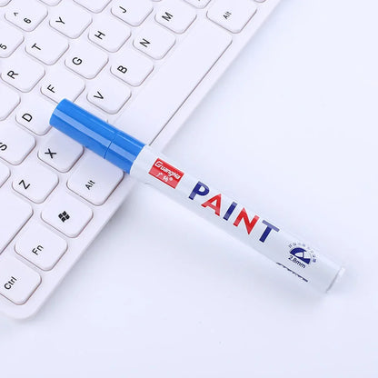 Car Paint Pen Waterproof Car Wheel Tire Oily Painting Mark Pen Auto Rubber Tyre Tread CD Metal Permanent Paint Marker - Blue
