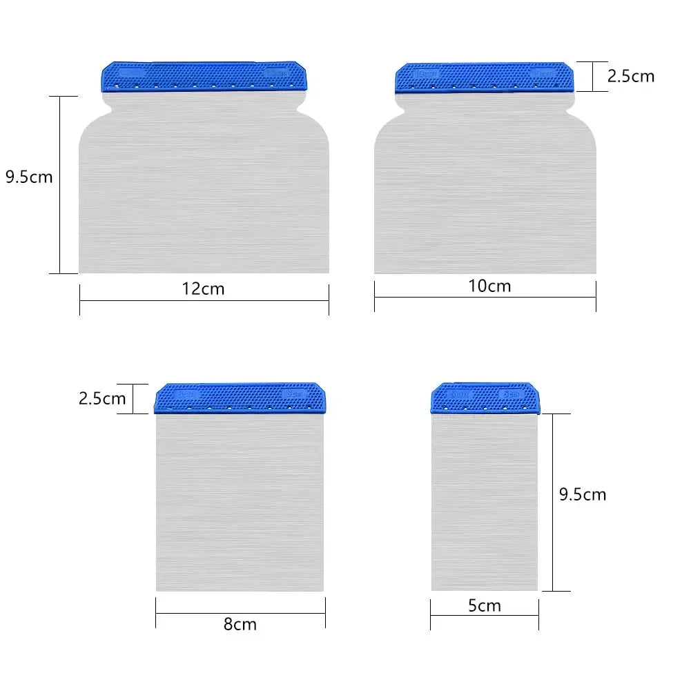 4 Pcs Shankless Blade Painting Tools Putty Knife Wall Plastering Cleaning Blade Shovel Hand Construction Tools for Mixing Put