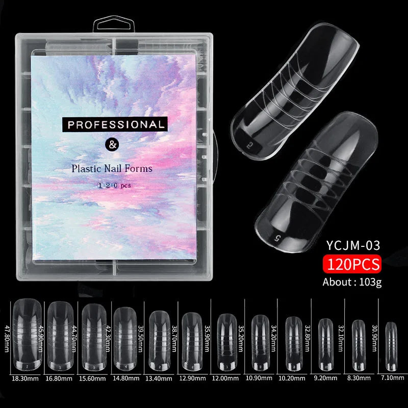 Misscheering 120Pcs/Box Transparent Fake Nails Acrylic French Nail Tips Full Coverage Press On Nails Accessory DIY Manicure T