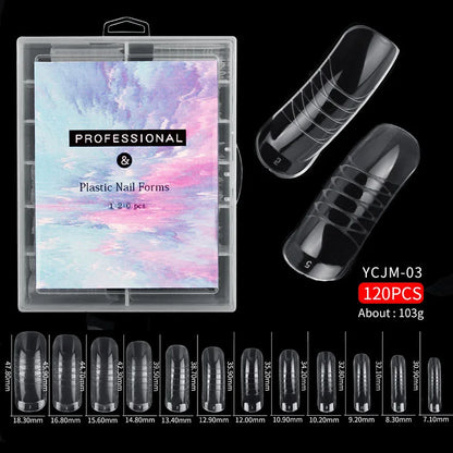 Misscheering 120Pcs/Box Transparent Fake Nails Acrylic French Nail Tips Full Coverage Press On Nails Accessory DIY Manicure T