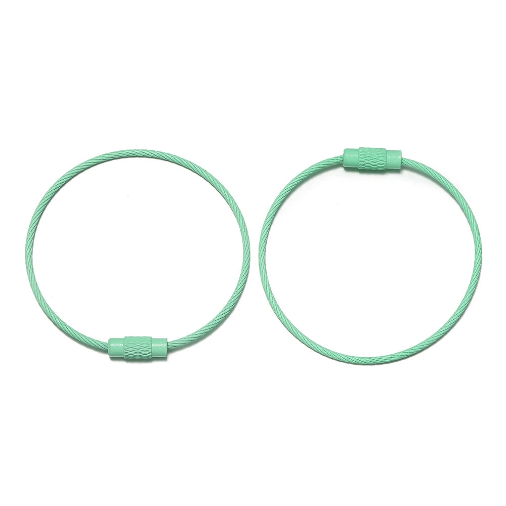 10pcs/lot 50mm Iron Key Ring Colorful Keychain Rings Screw Lock for Jewelry Making Keychain DIY Findings