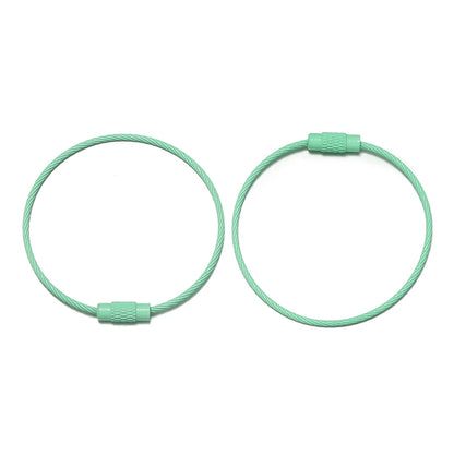 10pcs/lot 50mm Iron Key Ring Colorful Keychain Rings Screw Lock for Jewelry Making Keychain DIY Findings - light green