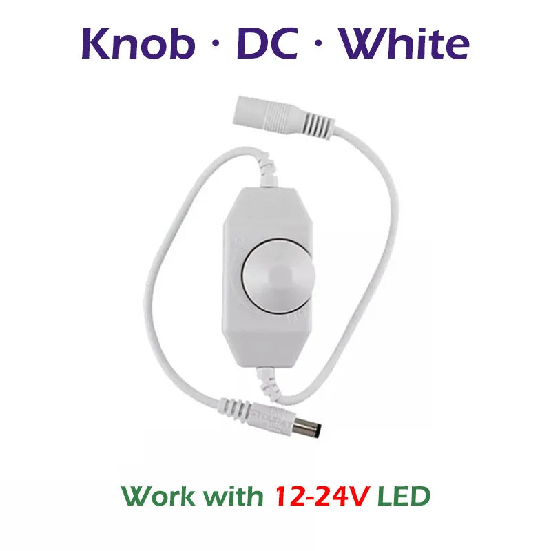 Touch / Knob / Button Switch Dimmer Brightness Adjust for 3528 5050 COB LED Strip Light DC 12V 24V USB 5V Stepless Dimming - 