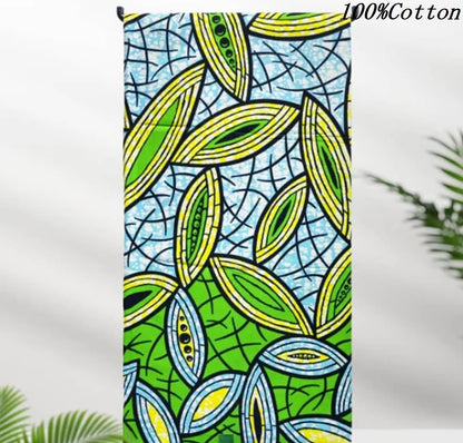 New African Ankara Batik Fabric Super Real Wax African Cotton Material Prints Wax Tissu For Sew 6yards - AS PICTURE V
