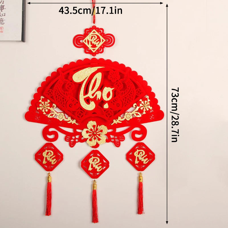 Vietnamese Spring Festival Decorations Paper Flowers Hanging Ornament 2026 New Year Home Decoraitons Room Wall Decor - S21