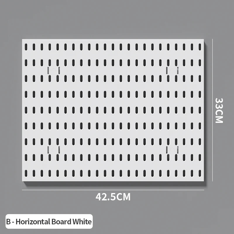 Home Study Storage Pegboard: Suitable for Displaying Figurines, Desk-Top Standing & Clip-On Storage for Furniture Items - Whi