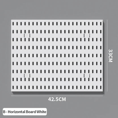 Home Study Storage Pegboard: Suitable for Displaying Figurines, Desk-Top Standing & Clip-On Storage for Furniture Items - Whi