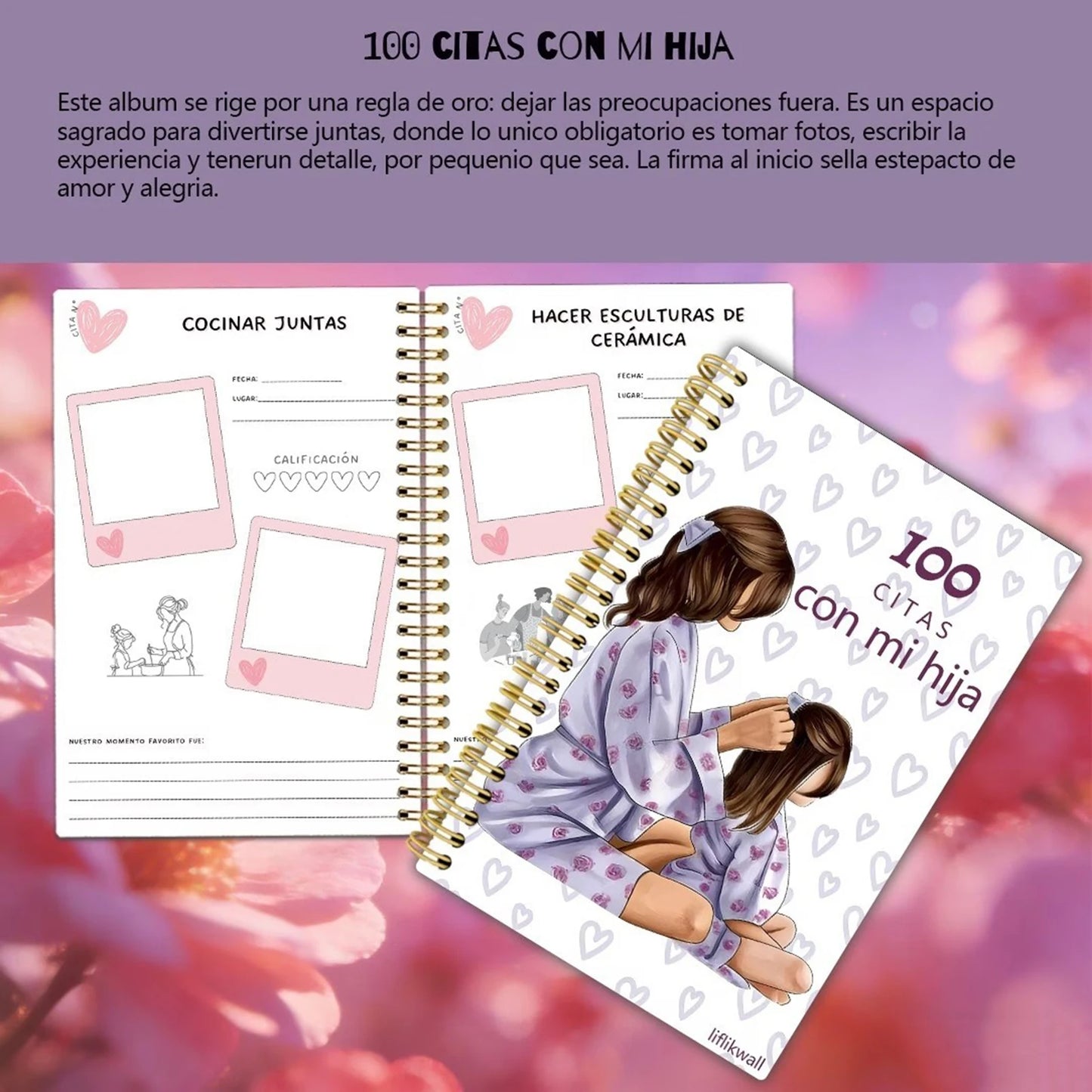 Hardcover Mother Daughter Memory Book 100 Date Journal With Photo Space Smooth Paper Daily Diary Gift For Mothers Daughters
