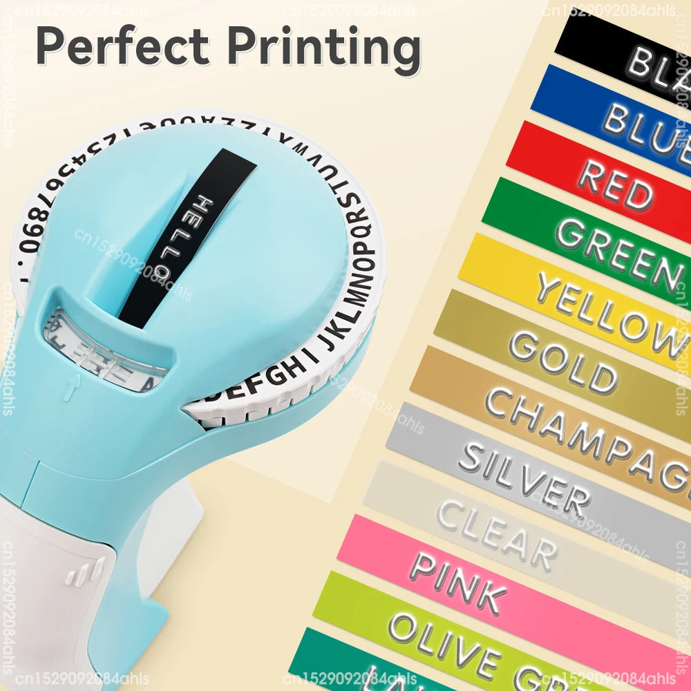 3D Embossing Label Printer B90 Manual Typewriter Handheld 3D Embossing Labeller Similar as Dymo 12965 Label Maker or 5PK Labe