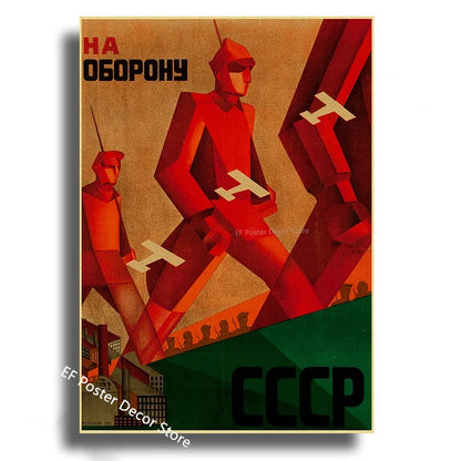 Vintage Stalin USSR CCCP Poster Poster Aesthetic Prints and Posters Wall Art Retro Painting Home Room Cafe Club Dorm Wall Dec