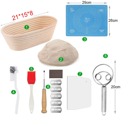 Rattan Bread Proofing Basket Bread Basket Oval Rattan Wicker Dough Fermentation Sourdough Banneton