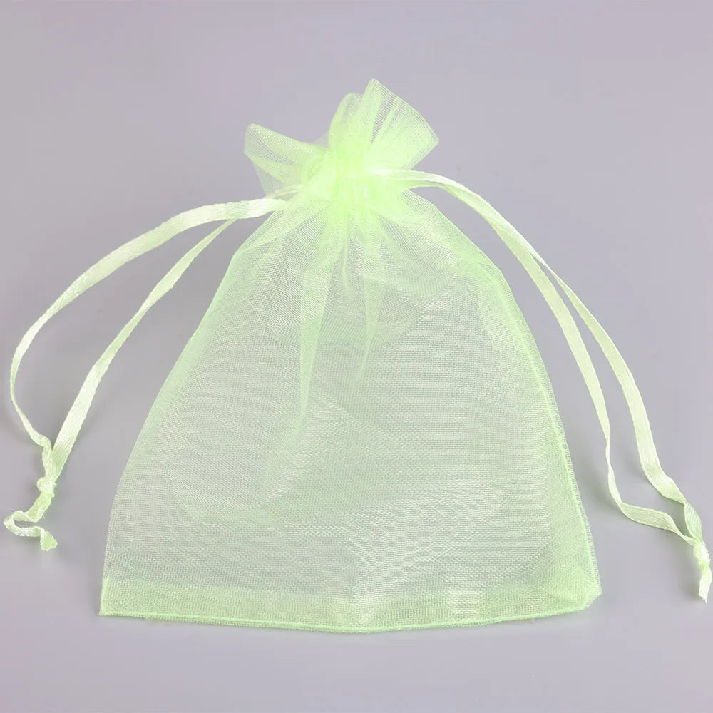50/100pcs Colorful Organza Gift Bag 5x7 7x9 9x12 10x15 13x18cm Party Wedding Favors Candy Jewelry Packaging Drawstring pouche
