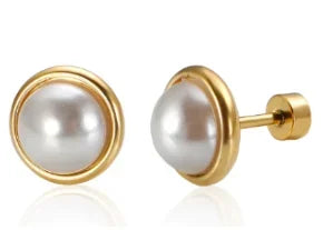 Shiny Zircon Hoop Earrings for Women Trendy Golden Stainless Steel Circle Earring Jewelry Pendientes - D50