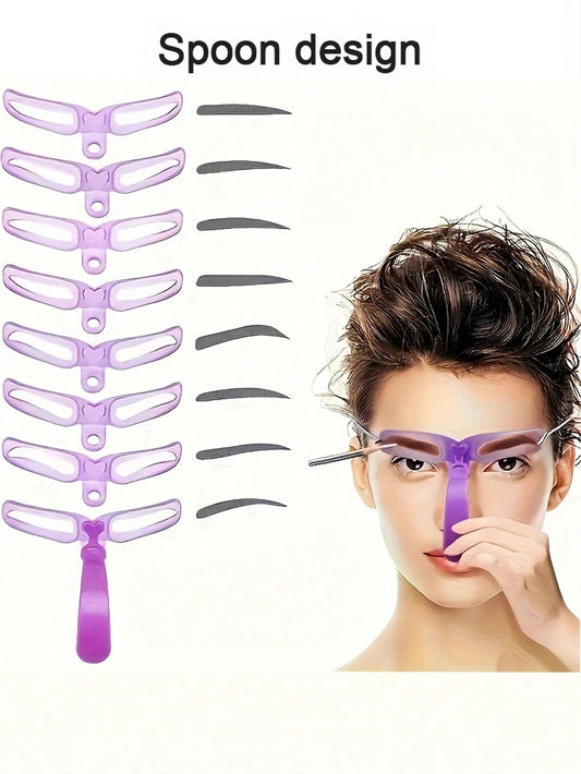 8Pcs Reusable Eyebrow Stencils,Eyebrow Shaping Kit,Eyebrow Makeup Template,Eyebrow Shaper-8 Styles For Different Eyebrow Shap