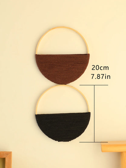 2 Pcs Macrame Wall Hanging Woven Boho Wall Decor Art Chic Bohemian Home Decorations Apartment Bedroom Living Room Dorm Nurser