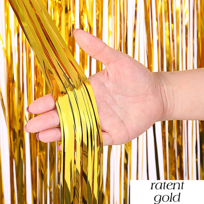 Top Matte Birthday Party Decoration Backdrop Foil Tassel Fringe Curtain Kids Adult Photo Booth Baby Shower Wedding Matte Drap