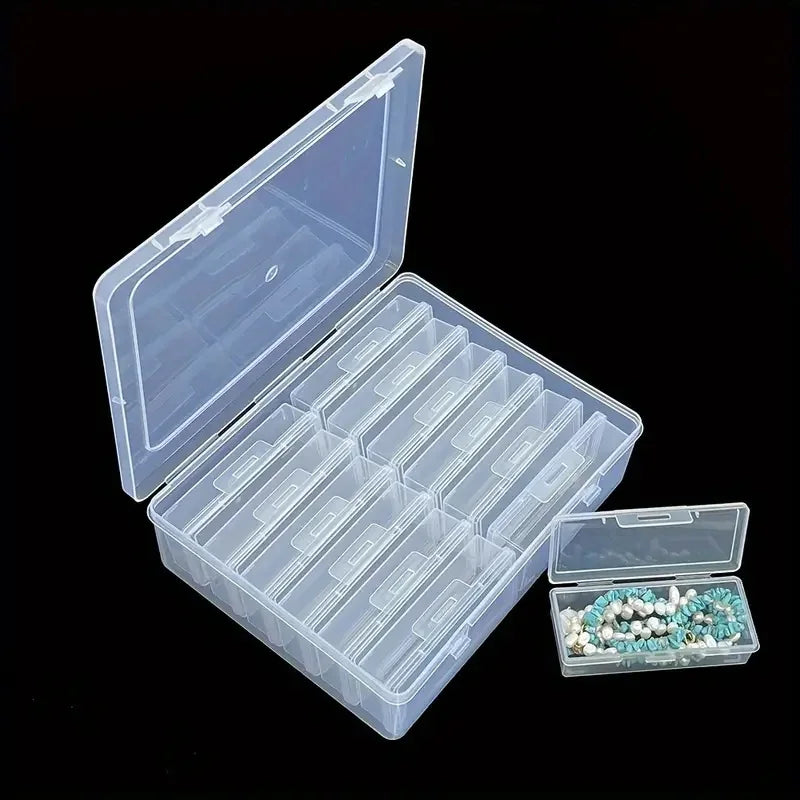 6/12 Adjustable Rectangular Storage Boxes, Suitable for Crafts, Beads, Jewelry with Dividers,