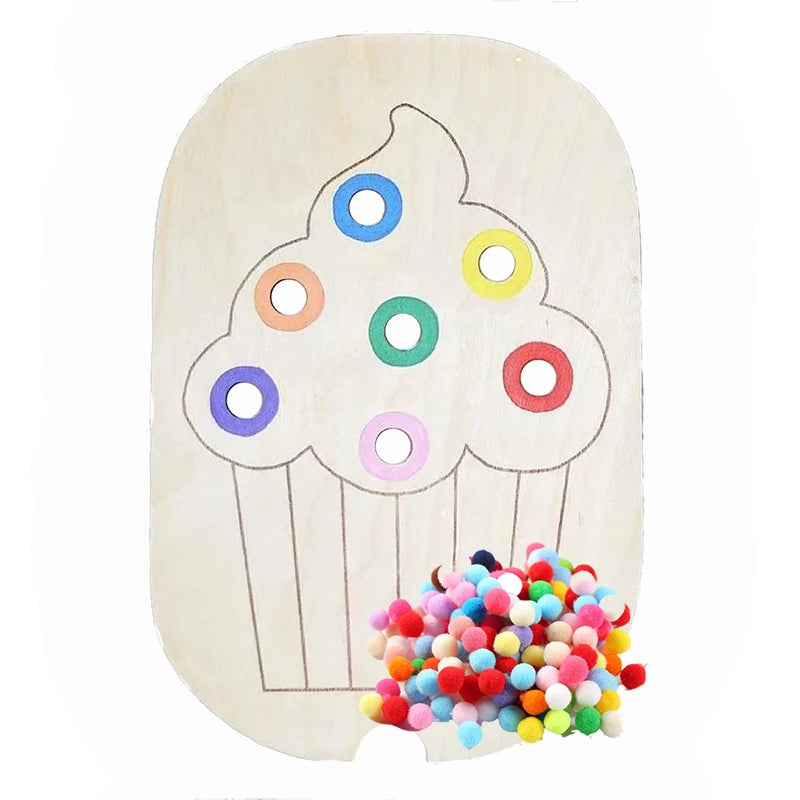 Children's Sensory Tray Table Color Hairball Game Wooden Tile Montessori Early Education Toys Kids Toys Educational Accessori