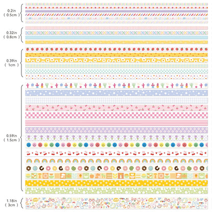 32 Rolls Colorful Cute Floral Writable Washi Tape Set, Decorative Tapes for Scrapbooking and Journaling, Junk Journal Supplie