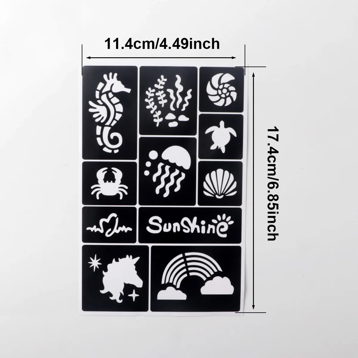 Temporary Tattoo Stencil Templates Set Reusable DIY Painting for Face and Body Art, Christmas Eve Gifts Party Favor Supplies