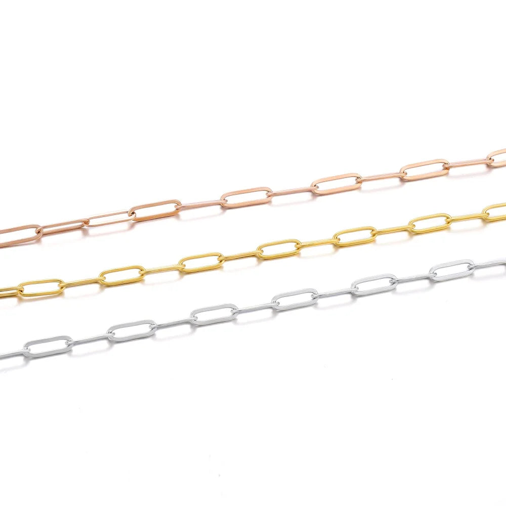 1M 3/4mm Stainless Steel Chain No Fade Cable Gold Chains for Necklace Bracelet Anklet DIY Jewelry Making Components