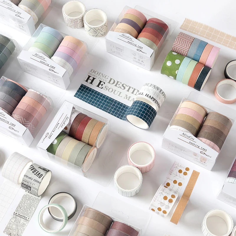 10 Rolls Kawaii Washi tapes set School supplies Cute stickers Masking tape Aesthetic stationery Scrapbooking journal decorati