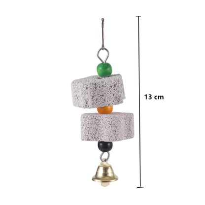 Stone Mineral for Ornament Parrot Pet Supplies Bird Cage Toy Grinding Stone Flower Shape Chew Bite Hang Style Parakeet Toy 1P