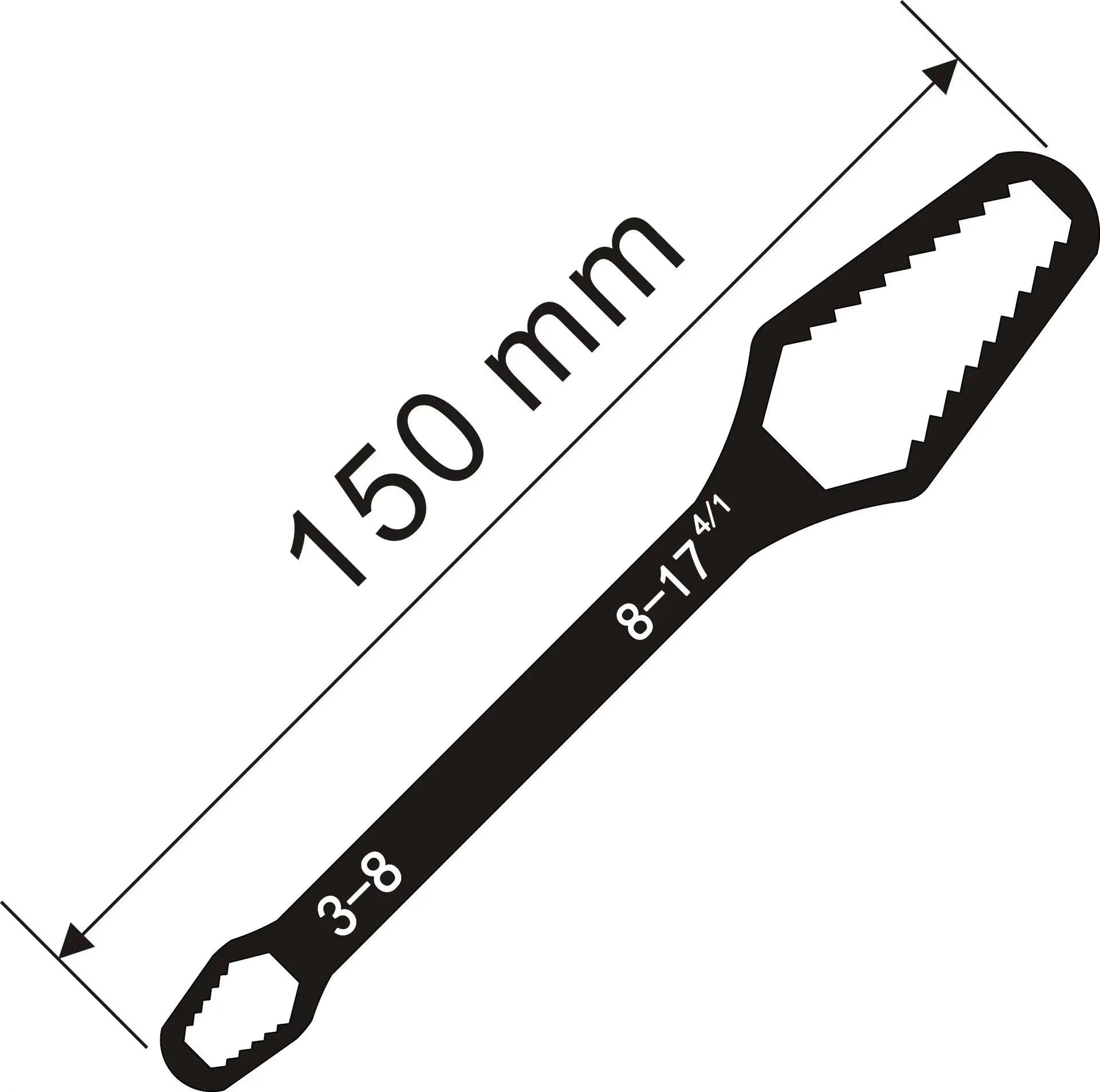 3-17mm Universal Torx Wrench Self-tightening Adjustable Glasses Wrench Board Double-head Torx Spanner Hand Tools for Factory 
