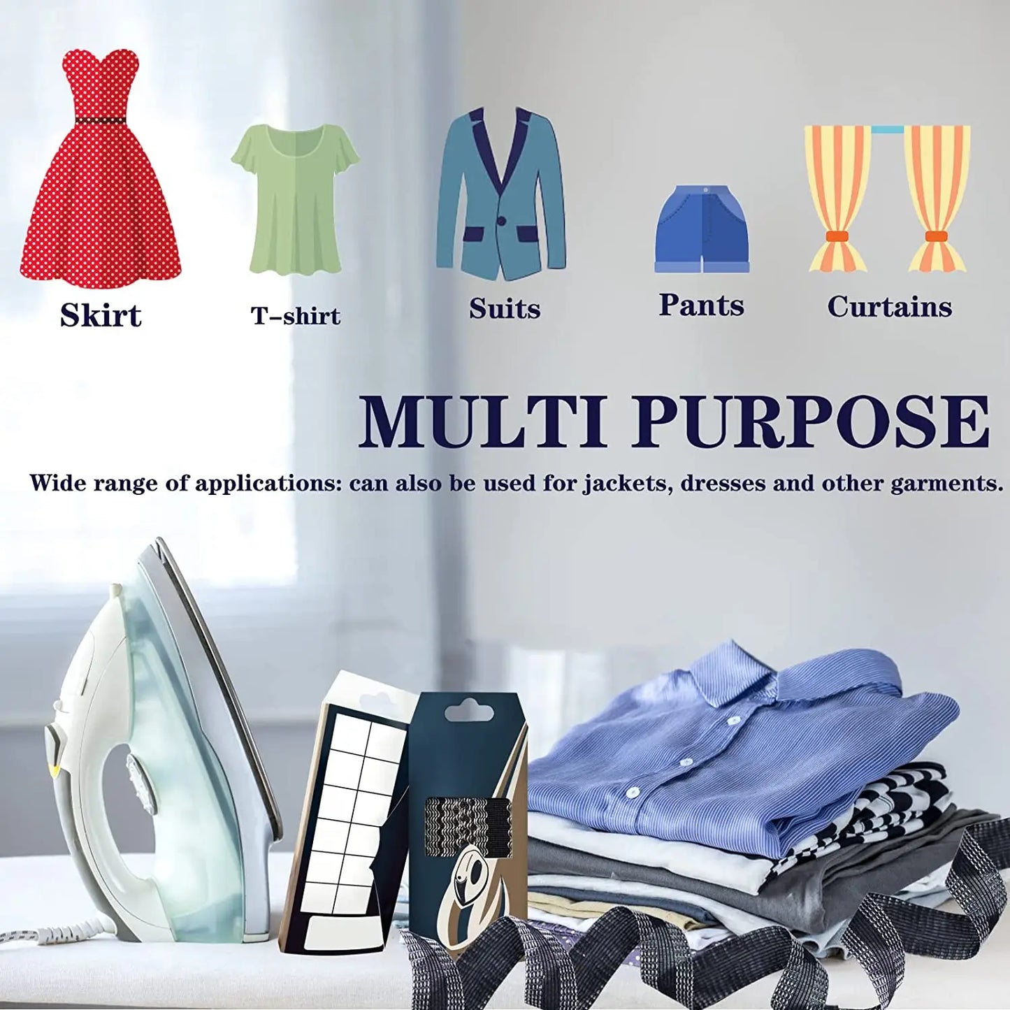 5M Self-Adhesive Iron-On Hem Tape Iron on Pants Trouser Edge Shorten Repair Pants For Jean Clothing Apparel DIY Sewing Fabric