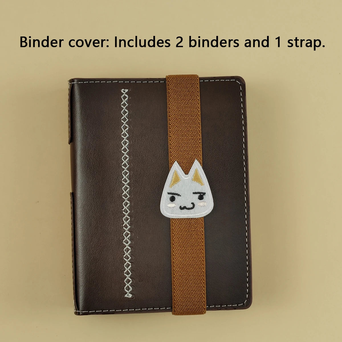 2 Binders A7 Notebook Detachable Loose-Leaf Dark Brown Notepad Portable Faux Leather Schedule Planner, With 80 Pages - Binder