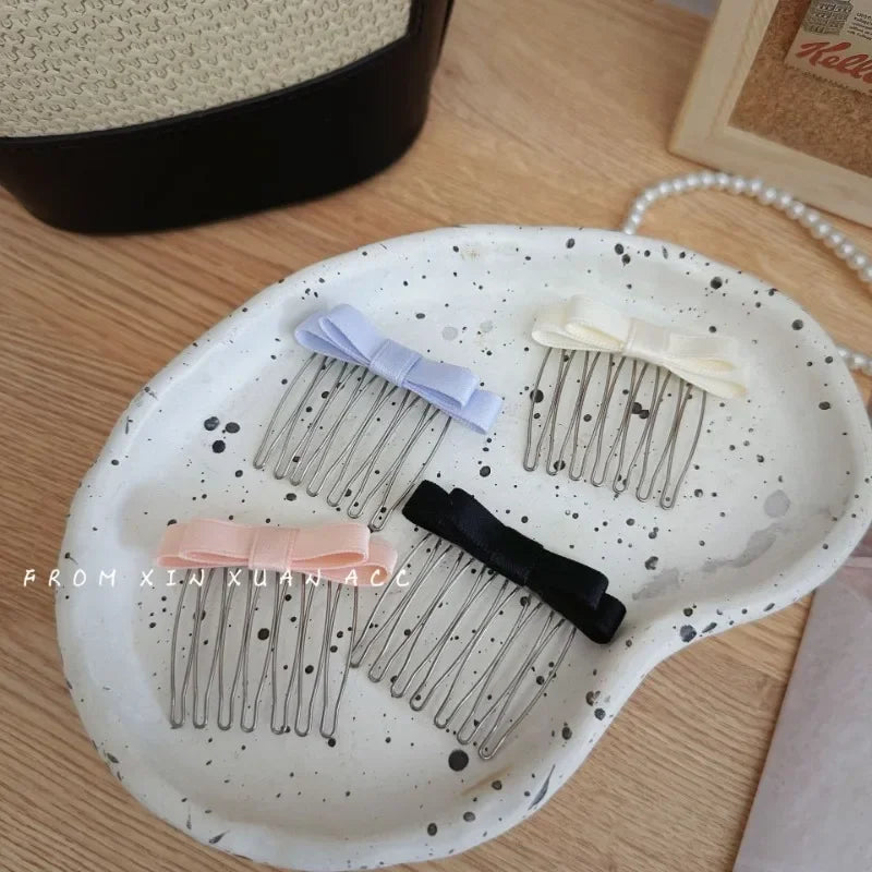 Black Bow Hair Combs Blank Base Gold Hair Claws Hairpins for Jewelry Making DIY Wedding Hair Components Styling Accessories P