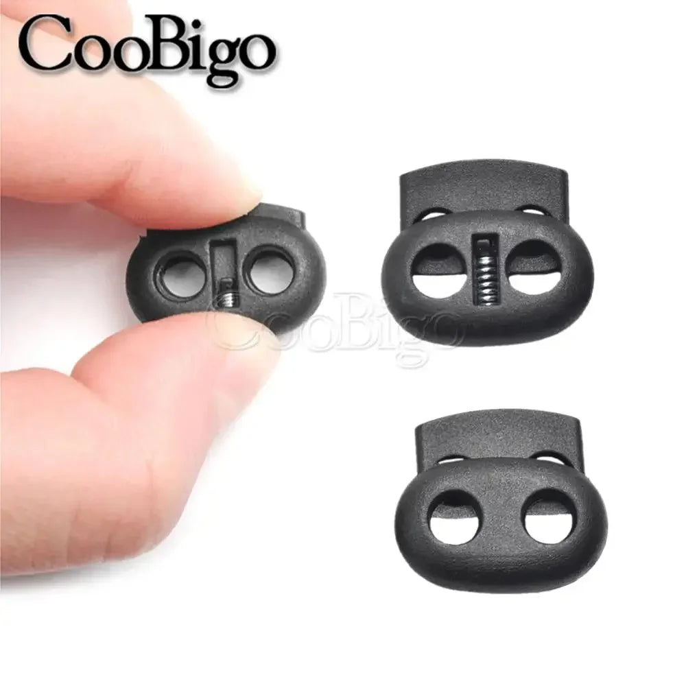 12pcs Plastic Stopper Cord Lock Bean Toggle Clip Apparel Shoelace Sportswear Rope Paracord Lanyard Accessories Colorful 5mm H