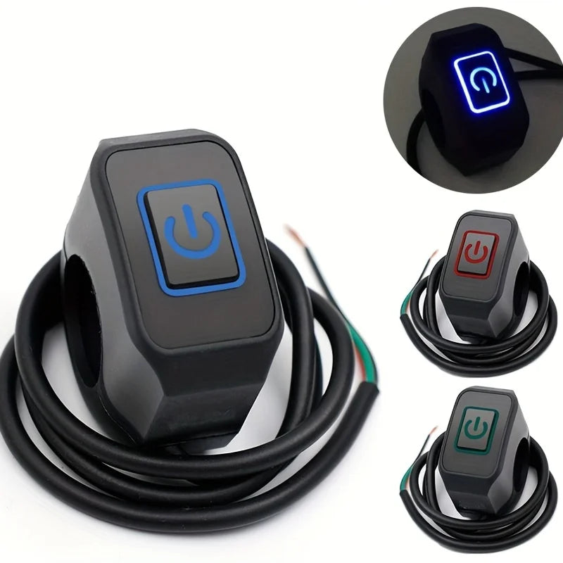 Universal Motorcycle Handlebar Switch Button 12V Button Connector Switch for Electric Star Pressure Waterproof Control Switch