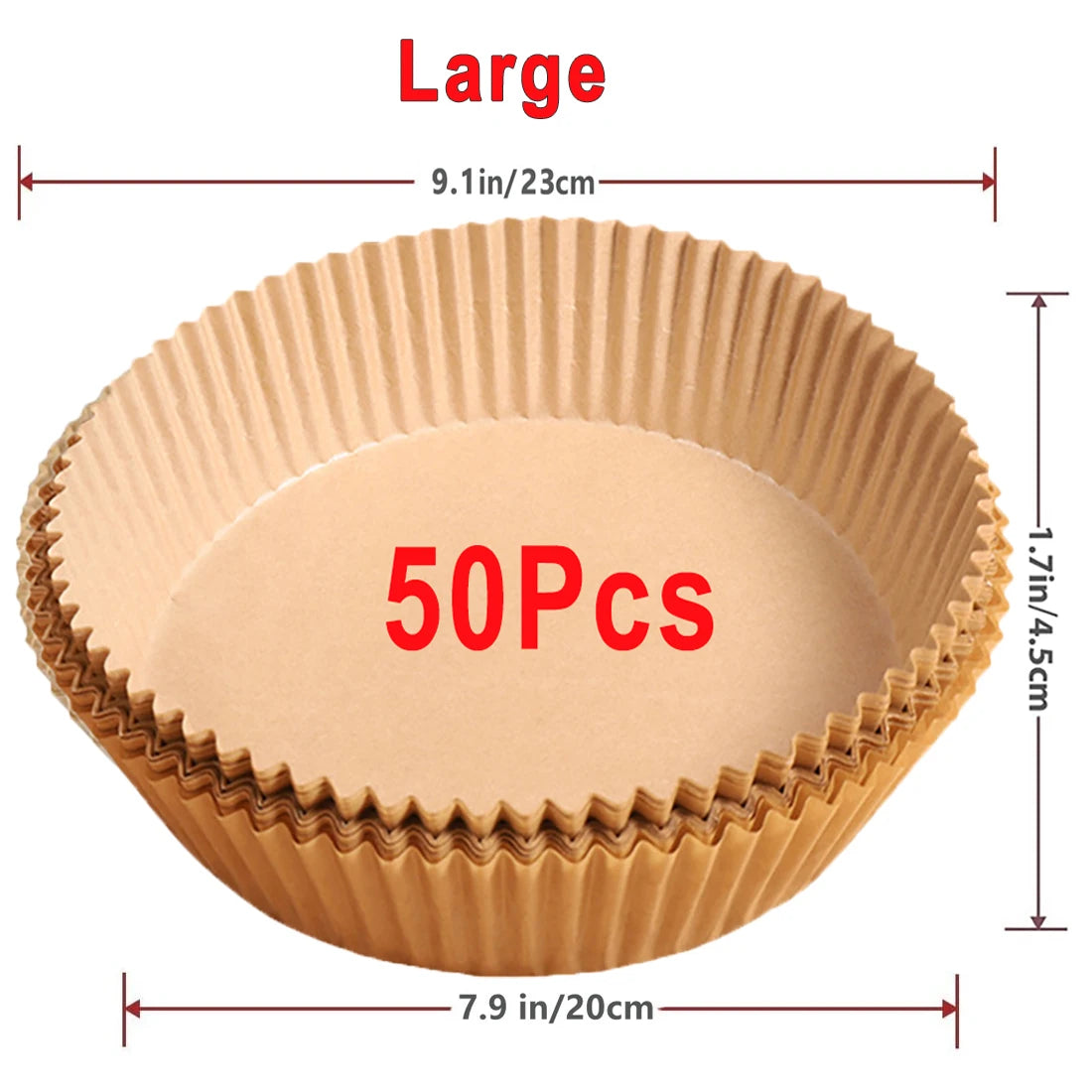 50/100Pcs Air Fryer Disposable Paper Non-Stick Airfryer Baking Papers Round Air-Fryer Paper Liners Paper Kitchen Accessories 