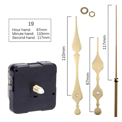 Clock Mechanism Silent Quartz Movement Machine Wall Hands Pointer Set Clockwork Table Long Shaft DIY Watches Repair Parts - 1