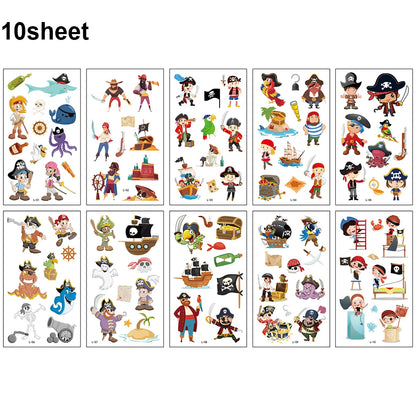 Pirate Party Supplies Temporary Tattoos Boys Girls Tattoos Stickers Birthday Party Supplies Gift Pirate Party Favors Decorati